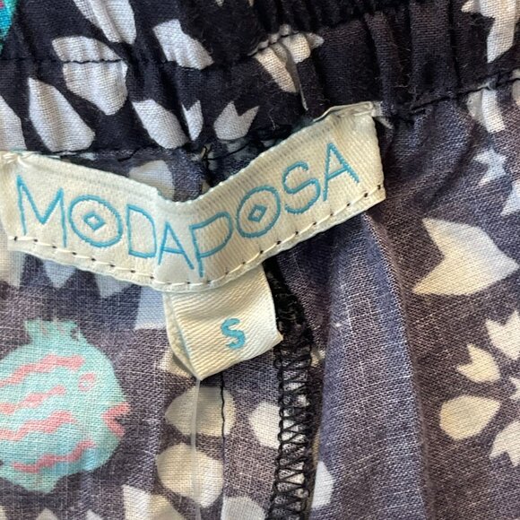MODAPOSA Boho Beach Pants & Bag Set S Floral Fish Print Lounge Coastal Wear - Picture 4 of 11